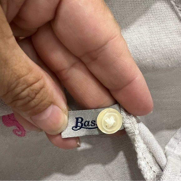 Bass women's 100% cotton gray with pink embroidered sea horses size S - Picture 6 of 9